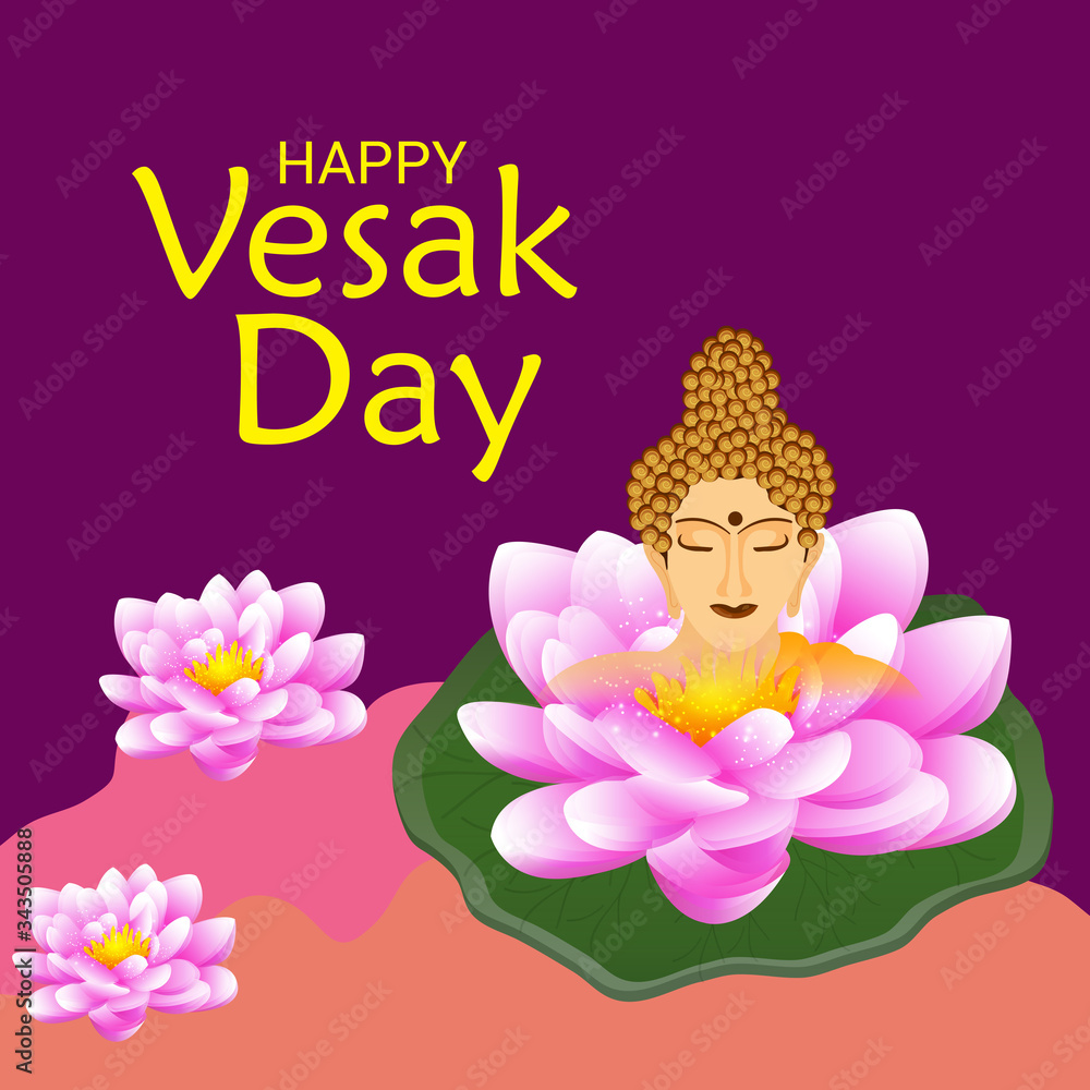 Vector illustration of a background or poster for celebrate Happy Vesak day or Buddha Purnima. Vector illustration of a background or poster for celebrate Happy Vesak day or Buddha Purnima.