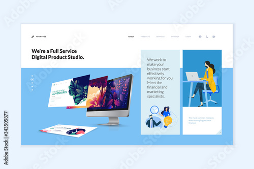 Website template design. Modern vector illustration concept of web page design for website and mobile website development. Easy to edit and customize.