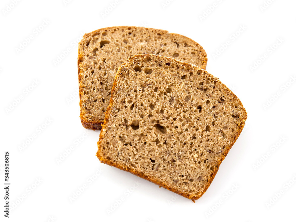 village sliced bread on top of a white background. village sliced bread on top of a white background.