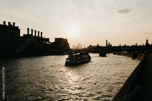 sunset over the river