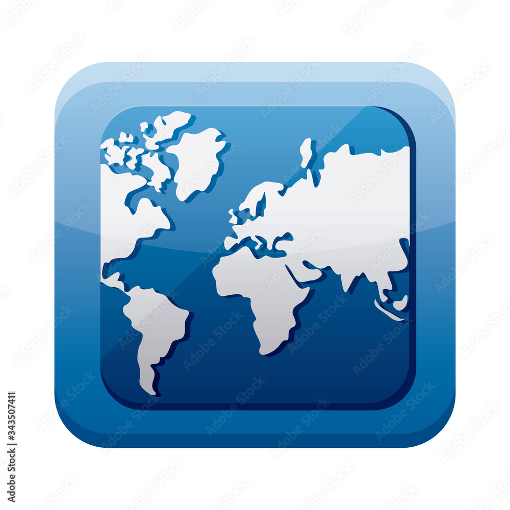 world planet app button menu isolated icon