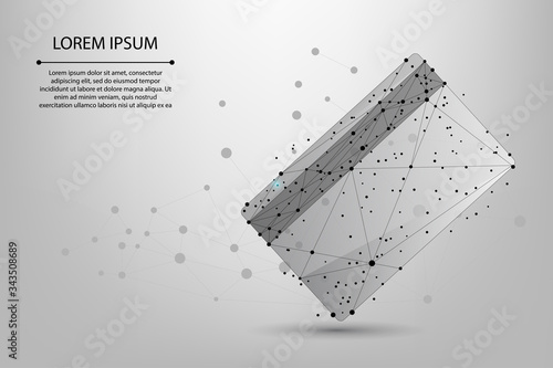 Abstract mesh line and point polygonal credit card. Online payment concept. Low poly wireframe vector illustration.