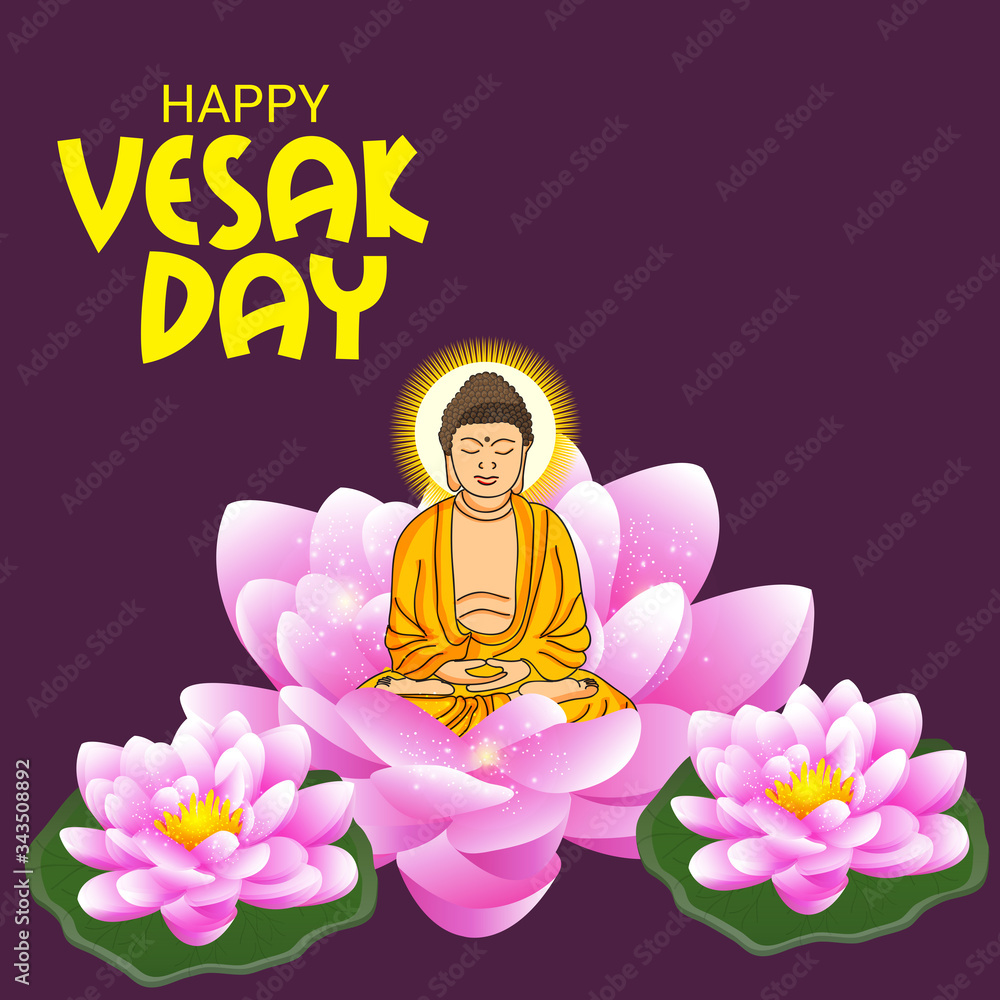 Vector illustration of a background or poster for celebrate Happy Vesak day or Buddha Purnima. Vector illustration of a background or poster for celebrate Happy Vesak day or Buddha Purnima.