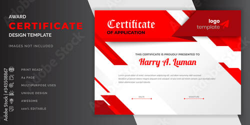 Certificate of achievement template or diploma certificate of appreciation design template