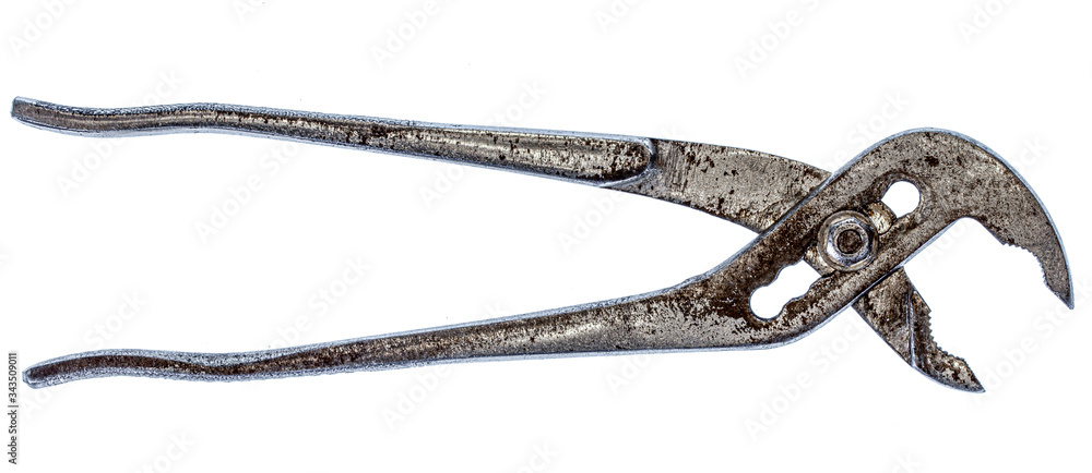 old rusty pliers isolated on white background old rusty pliers isolated on white background
