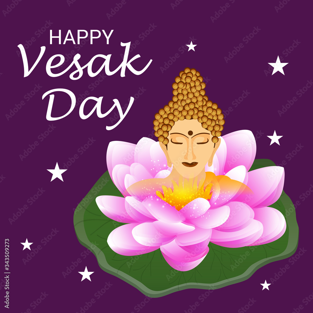 Vector illustration of a background or poster for celebrate Happy Vesak day or Buddha Purnima. Vector illustration of a background or poster for celebrate Happy Vesak day or Buddha Purnima.