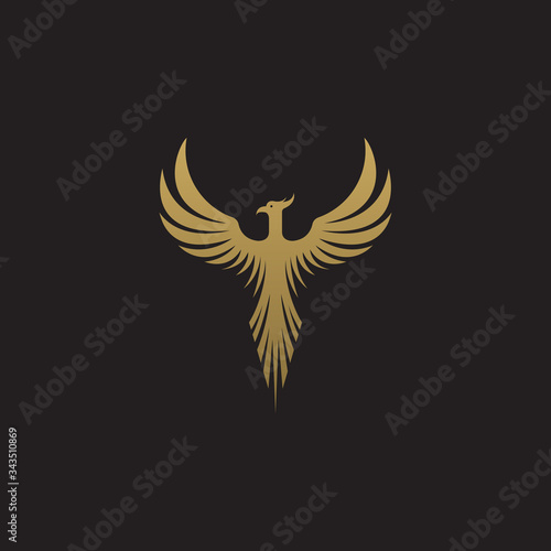 Legendary Phoenix bird vector drawing