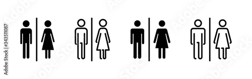 Toilet icons set. Toilet sign. Man and woman restroom sign vector. Male and female icon