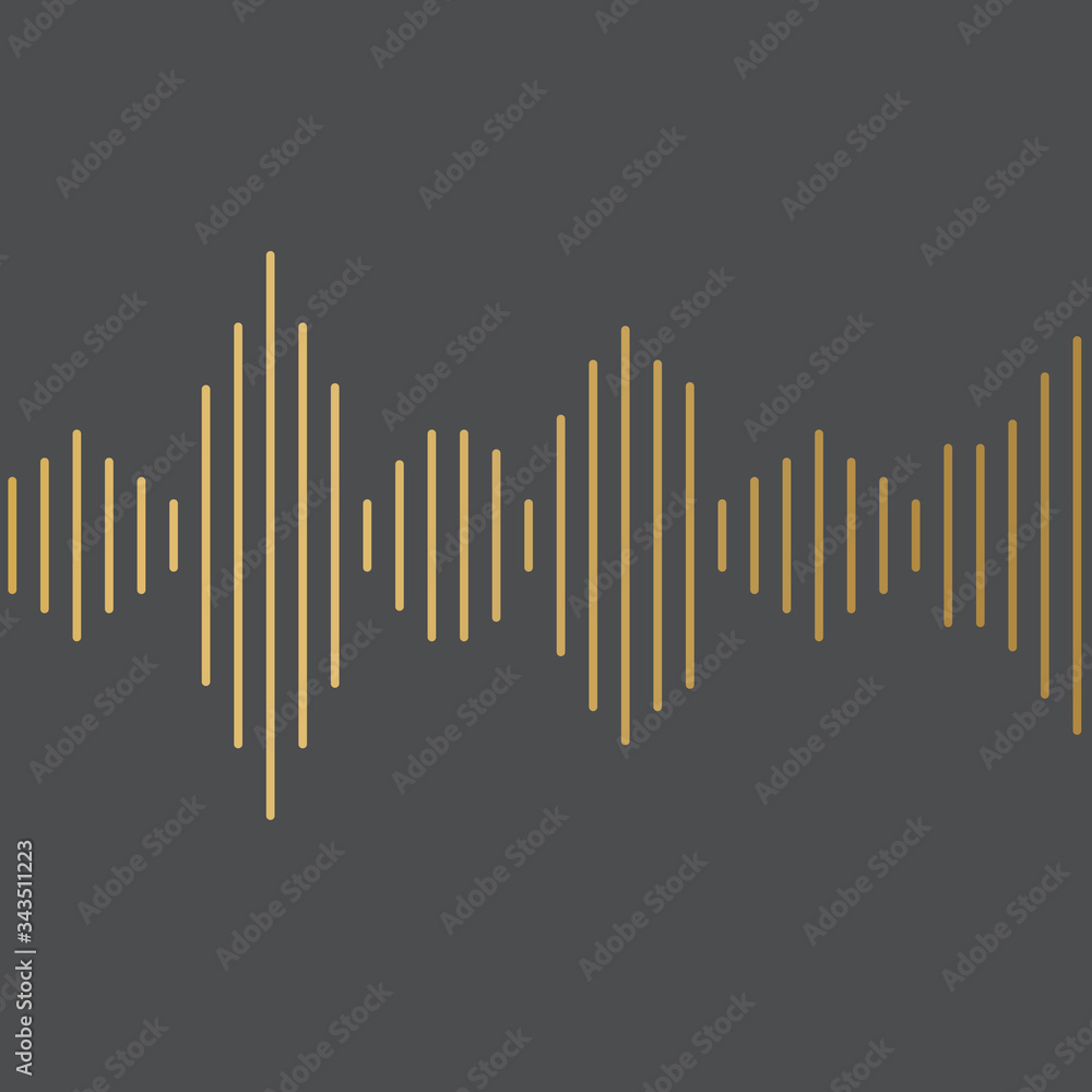 gold sound wave pattern- vector illustration