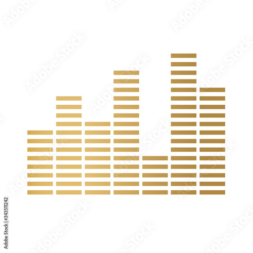 gold sound wave pattern- vector illustration