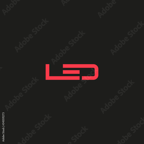 simple LED logo design , LED wordmark logo vector illustration