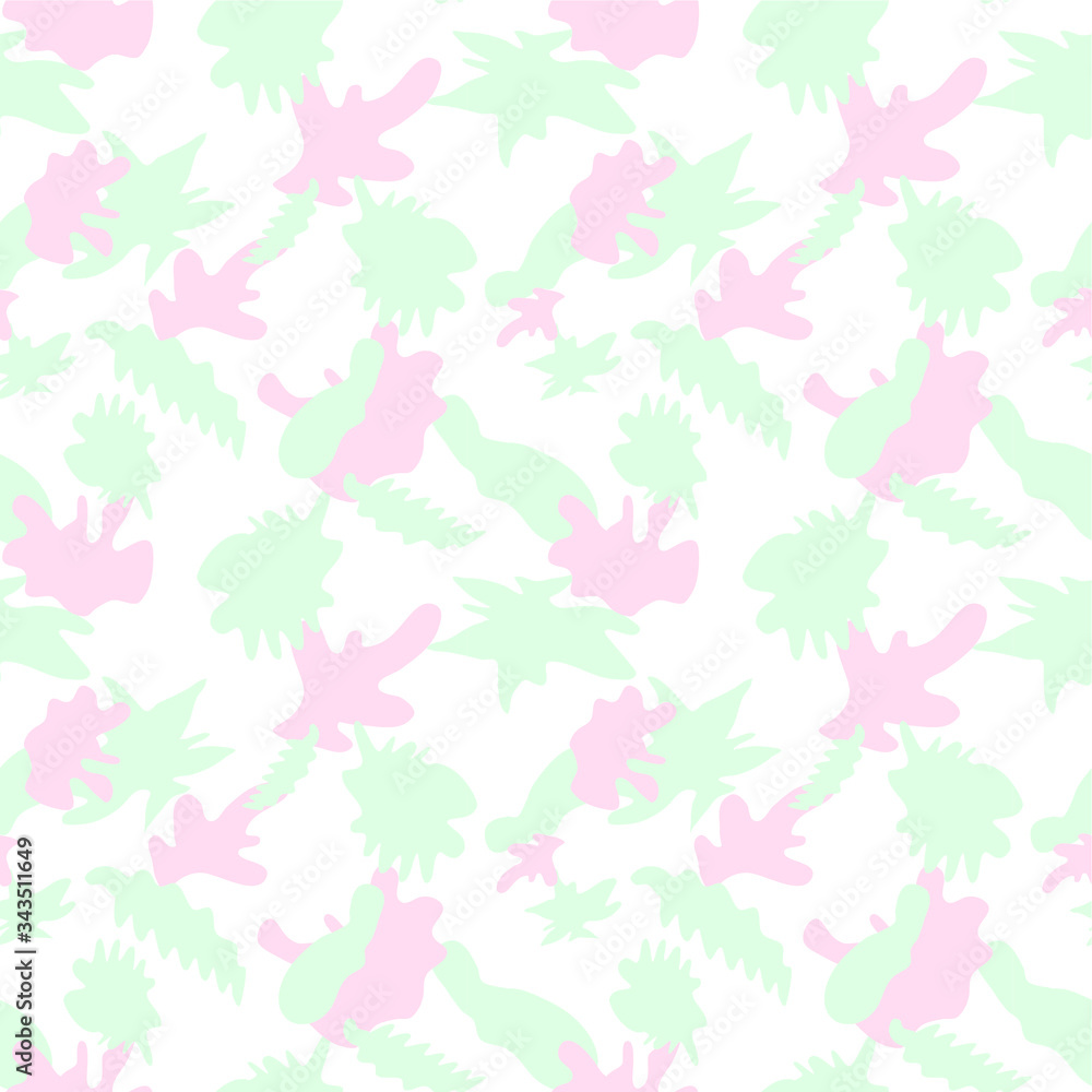 mint and pink hakka seamless pattern protective print. the design of fabric, packaging, children's clothing. doodle