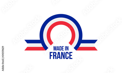 made in france, rounded rectangles arc vector logo on white background