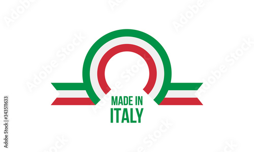 made in italy, rounded rectangles arc vector logo on white background