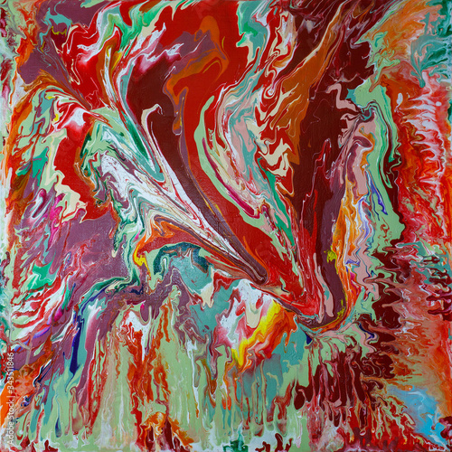 abstract painting in red colors