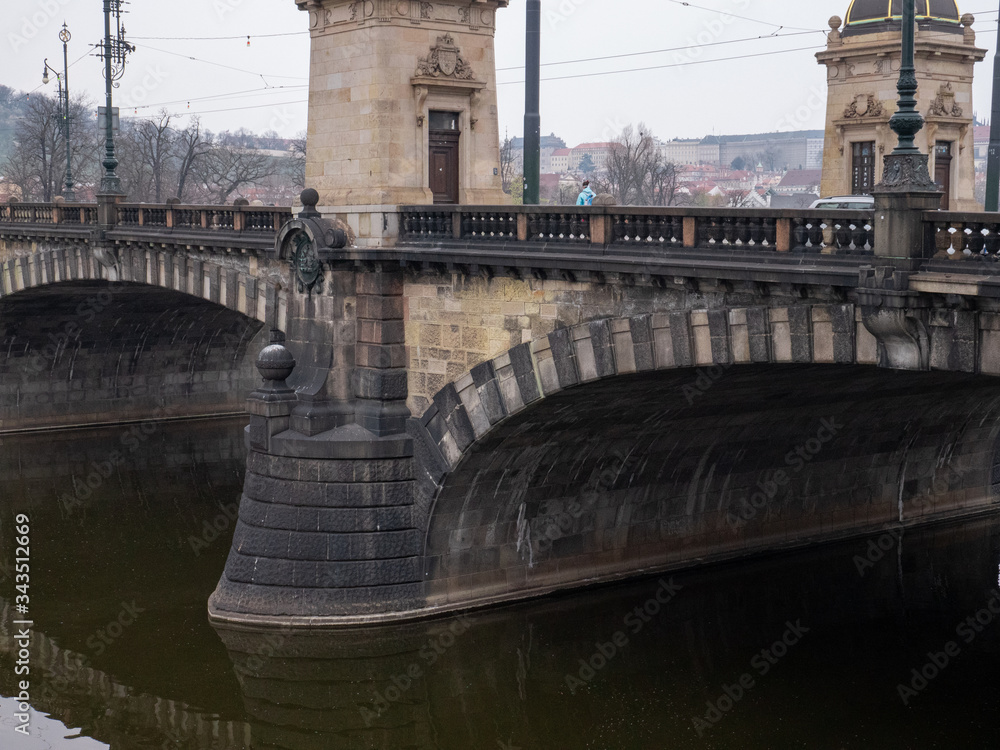 view of the river and reflections in it. Old Prague architecture by the river Vltava. In the Czech Republic
view of the river and reflections in it. Old Prague architecture by the river Vltava. In the Czech Republic