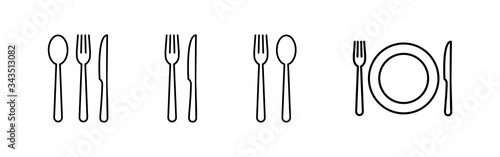 Restaurant icons set.Fork, Spoon, and Knife icon. food icon. Eat. cooking icon photo