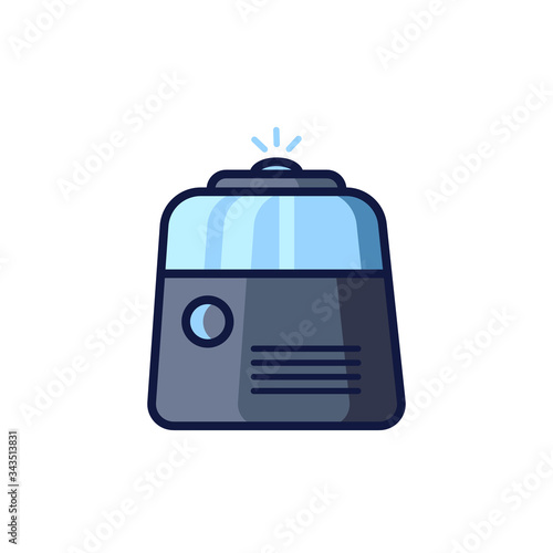 Humidifier air diffuser icon isolated on white background. Purifier microclimate ultrasonic home flat vector illustration. Healthy humidity.