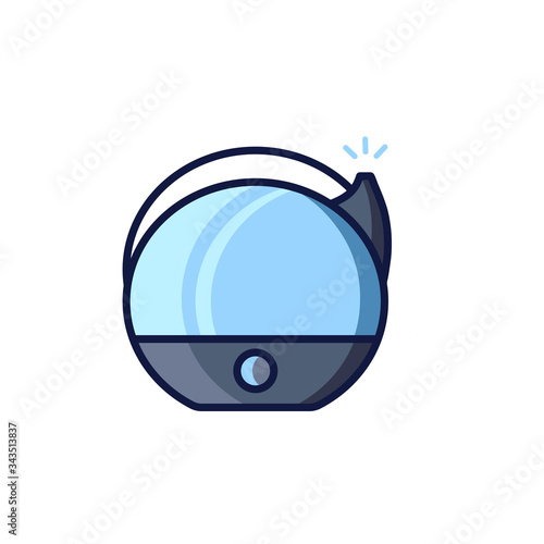 Humidifier air diffuser icon isolated on white background. Purifier microclimate ultrasonic home flat vector illustration. Healthy humidity.