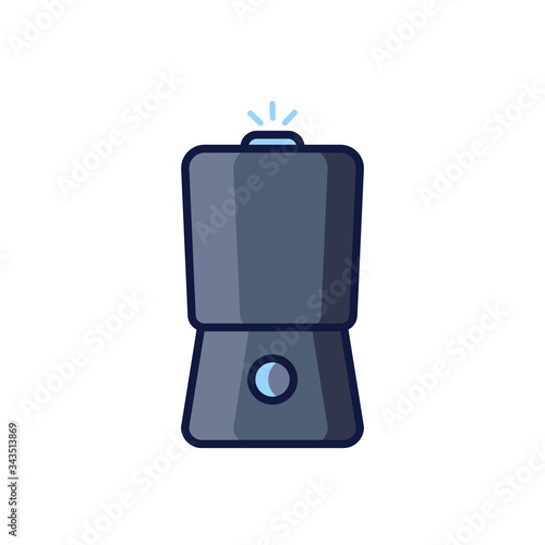 Humidifier air diffuser icon isolated on white background. Purifier microclimate ultrasonic home flat vector illustration. Healthy humidity.