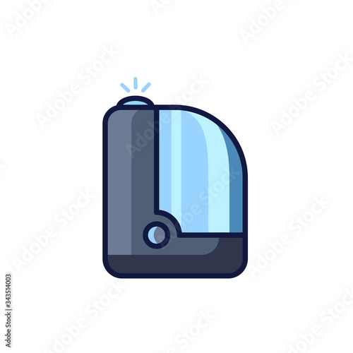 Humidifier air diffuser icon isolated on white background. Purifier microclimate ultrasonic home flat vector illustration. Healthy humidity.