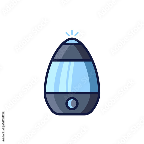 Humidifier air diffuser icon isolated on white background. Purifier microclimate ultrasonic home flat vector illustration. Healthy humidity.
