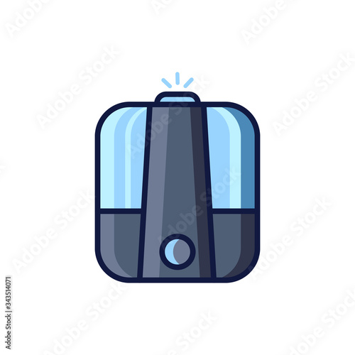 Humidifier air diffuser icon isolated on white background. Purifier microclimate ultrasonic home flat vector illustration. Healthy humidity.