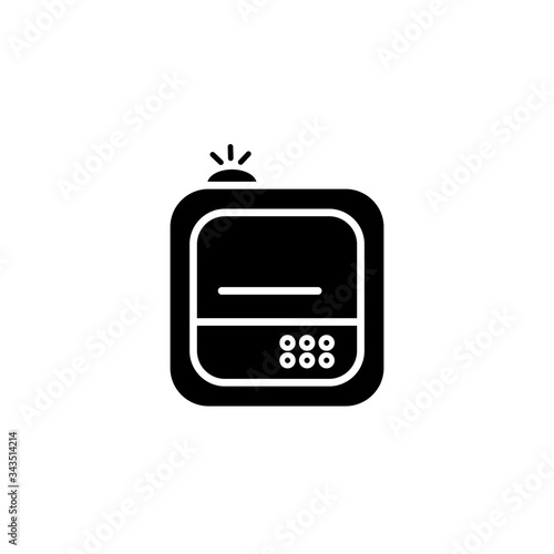 Black humidifier air diffuser icon isolated on white background. Purifier microclimate ultrasonic home flat vector illustration. Healthy humidity.