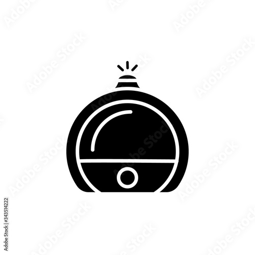 Black humidifier air diffuser icon isolated on white background. Purifier microclimate ultrasonic home flat vector illustration. Healthy humidity. © Oksana Minakova