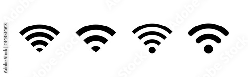 WIFI Icons set. signal vector icon. Wireless and wifi icon or sign for remote internet access