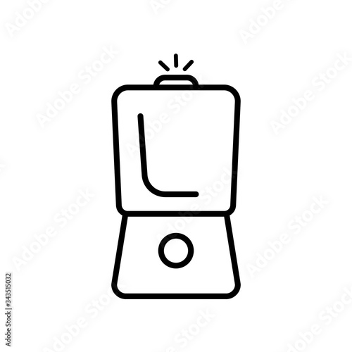 Humidifier air diffuser line icon isolated on white background. Purifier microclimate ultrasonic home flat vector illustration. Healthy humidity. Outline style.