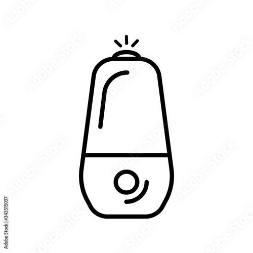 Humidifier air diffuser line icon isolated on white background. Purifier microclimate ultrasonic home flat vector illustration. Healthy humidity. Outline style.