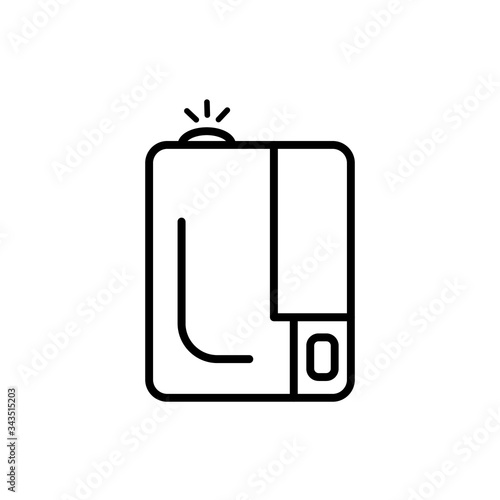 Humidifier air diffuser line icon isolated on white background. Purifier microclimate ultrasonic home flat vector illustration. Healthy humidity. Outline style.
