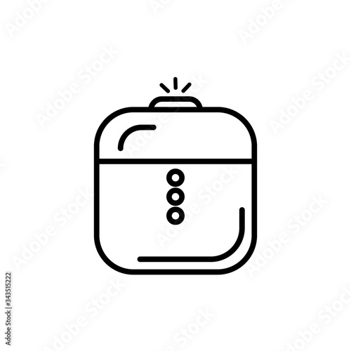 Humidifier air diffuser line icon isolated on white background. Purifier microclimate ultrasonic home flat vector illustration. Healthy humidity. Outline style.
