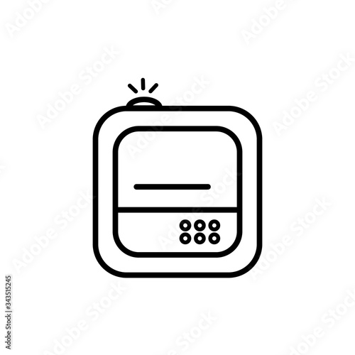 Humidifier air diffuser line icon isolated on white background. Purifier microclimate ultrasonic home flat vector illustration. Healthy humidity. Outline style.