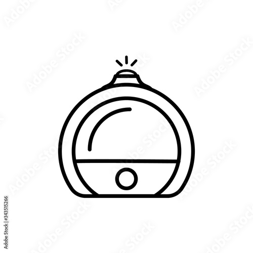 Humidifier air diffuser line icon isolated on white background. Purifier microclimate ultrasonic home flat vector illustration. Healthy humidity. Outline style.