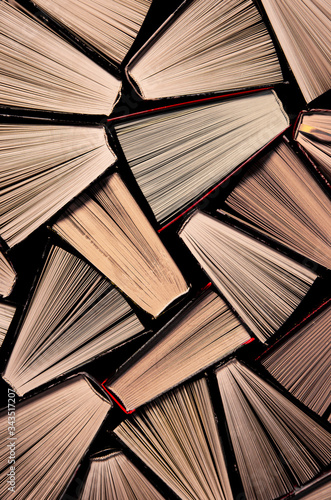 Many old books in a book shop or library. Shallow DOF