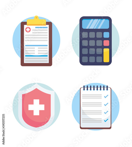 health insurance service set icons