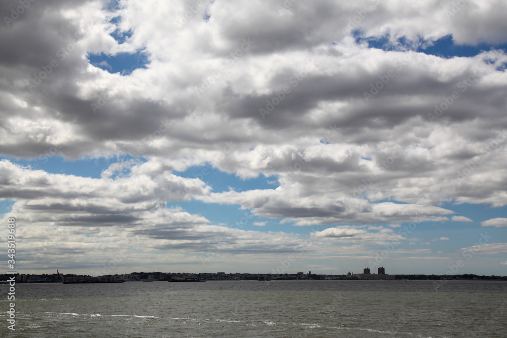 The skyscape on the sea before storm at NEW YORK ,USA The skyscape on the sea before storm at NEW YORK ,USA