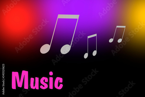 music notes on black background
