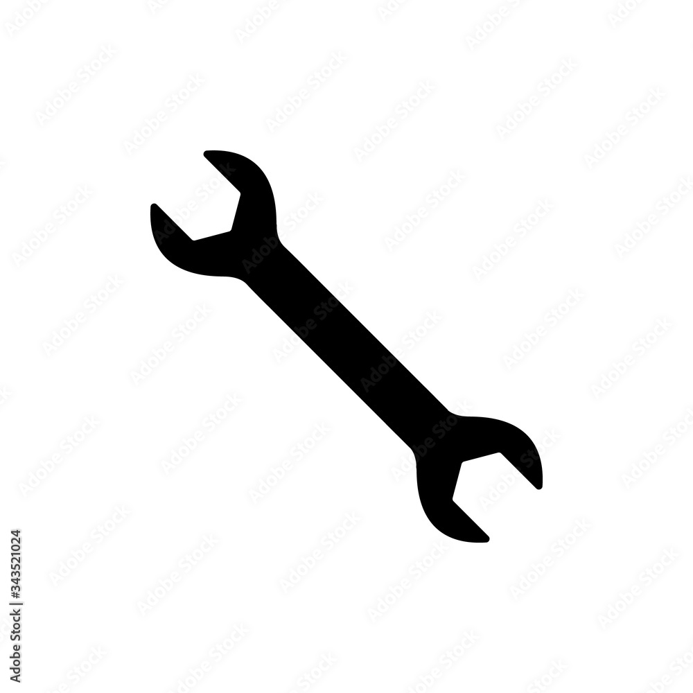 Wrench icon, logo isolated on white background Wrench icon, logo isolated on white background