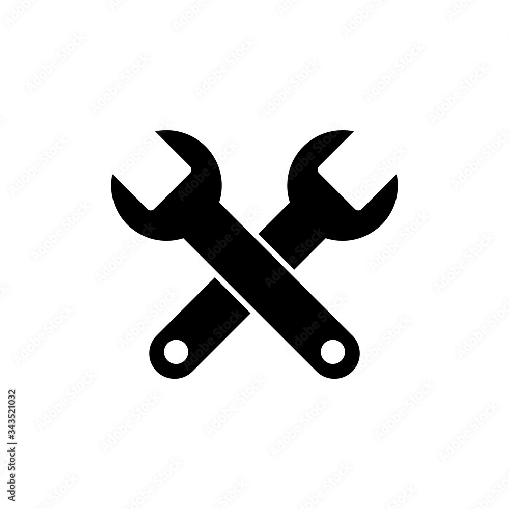 Wrench icon, logo isolated on white background Wrench icon, logo isolated on white background