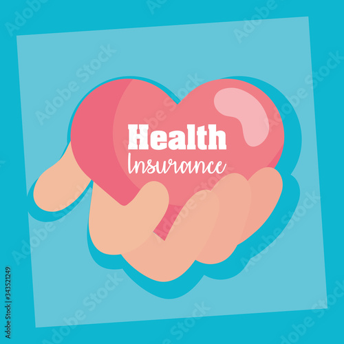 health insurance service with heart cardio