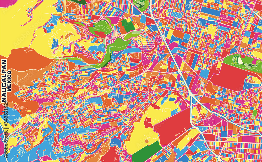 Naucalpan, México, Mexico, colorful vector map