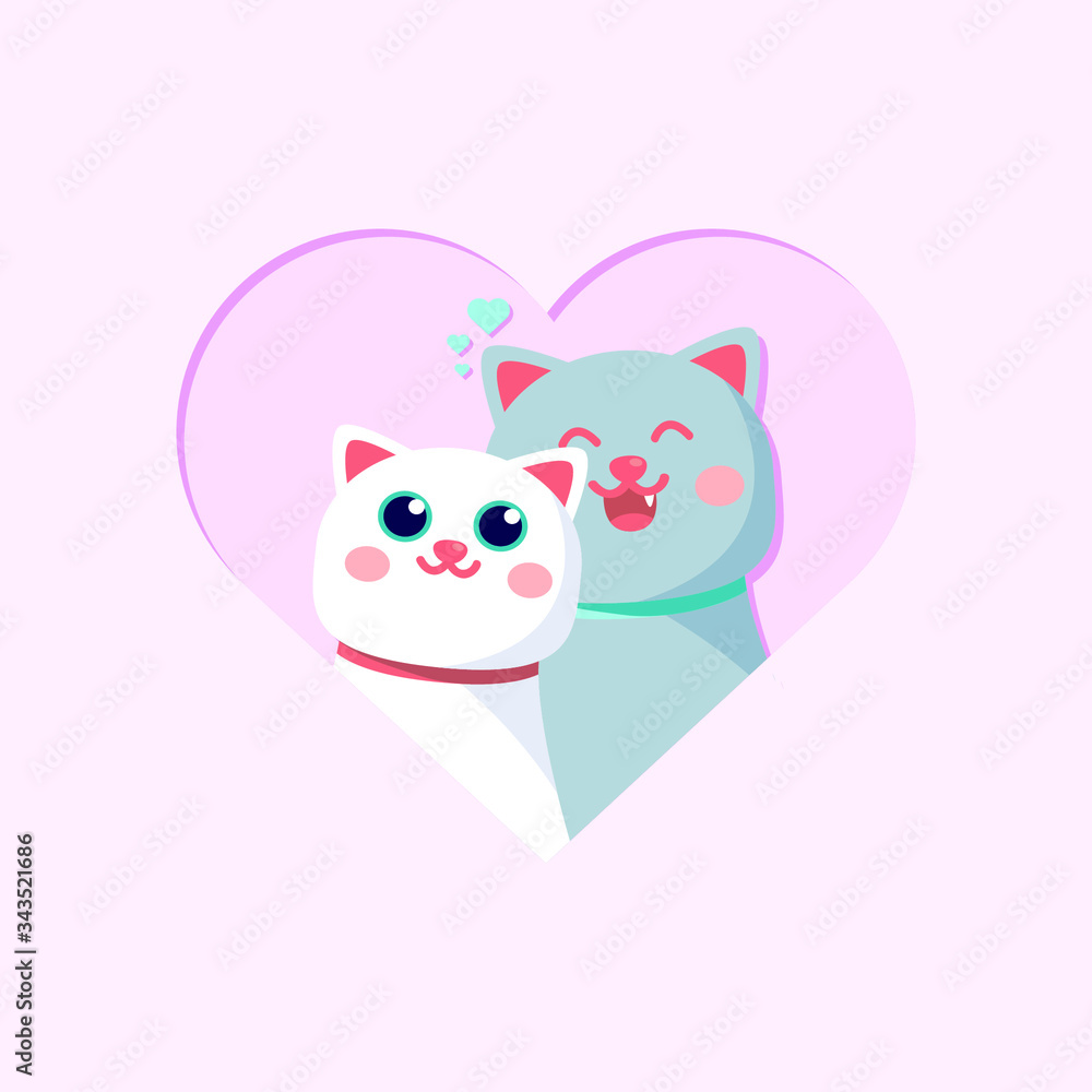 Loving Couple Cat in Love Loving Couple Cat in Love