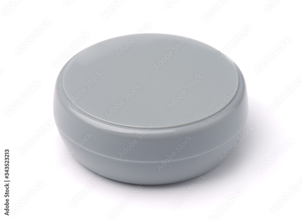 Blank gray plastic cosmetics jar Blank gray plastic cosmetics jar