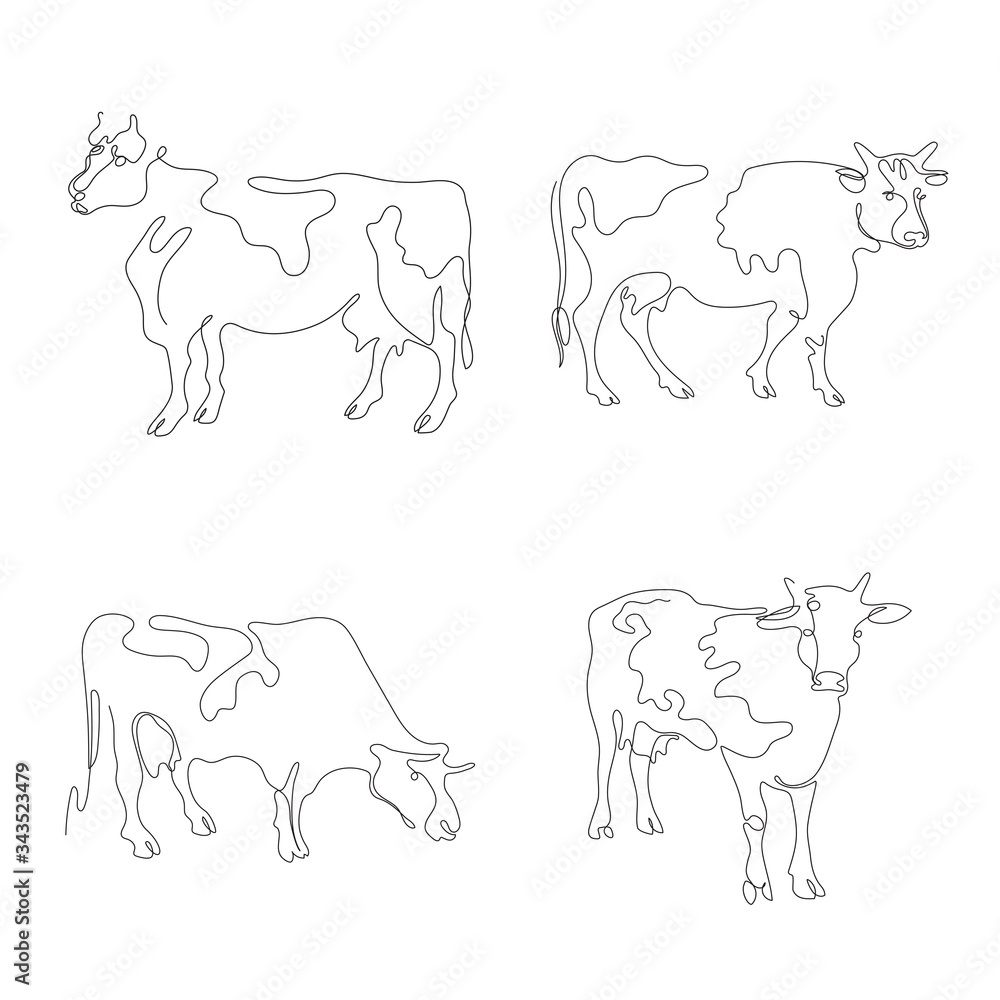 Farm animal. Vector graphics in a minimalistic style. Cattle.