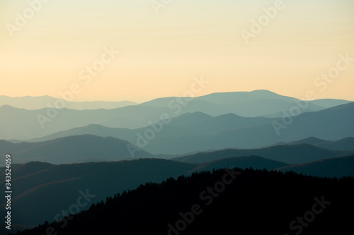 Smokey Mountains sunset from Clingman's Dome