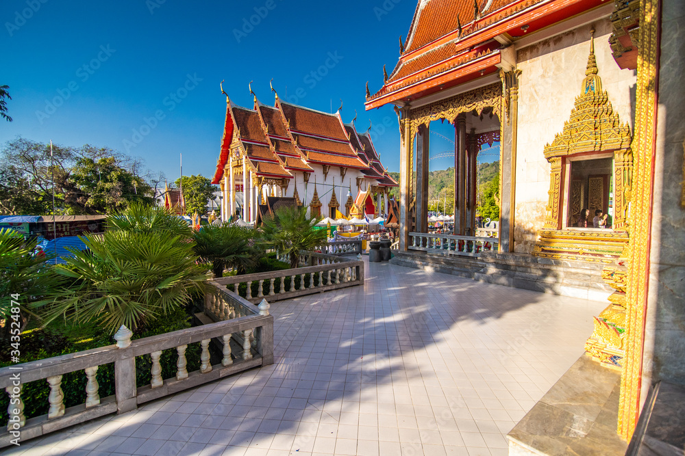 Phuket, Thailand - January, 2020: The temple Wat Chalong located in Phuket