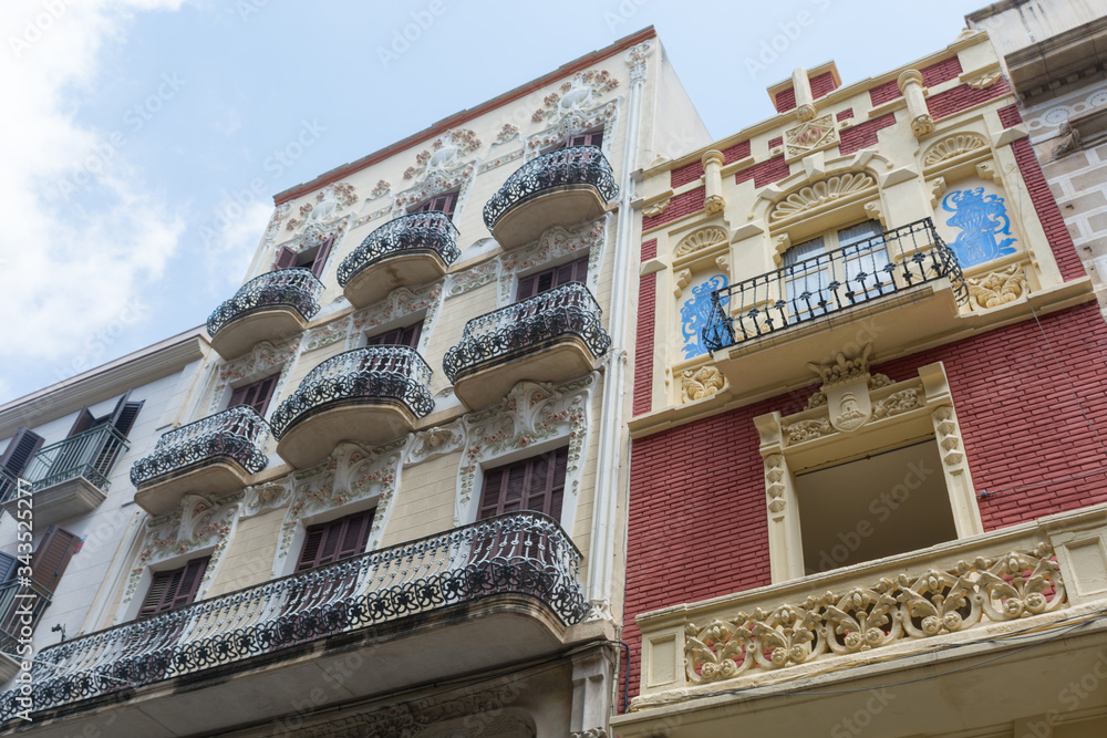 colorful old buildings in the Catalan town of Reus
